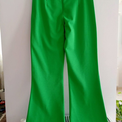 Women's high-waisted pants like new, green, one size