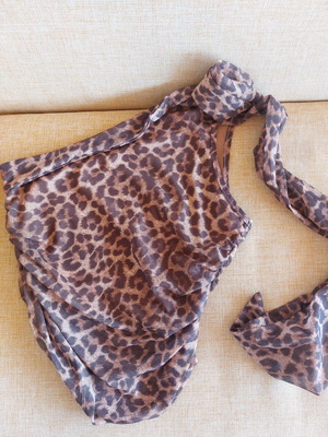 Leopard halter top medium new Shein brown