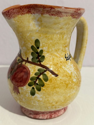 Handmade ceramic Samarina pitcher vintage like new, 14x12cm