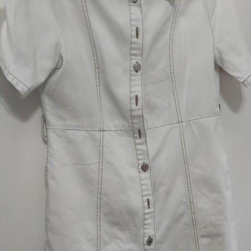 Denim dress white Stradivarius like new, large size