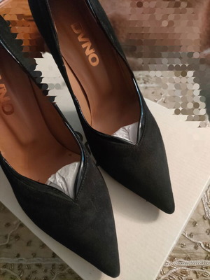DVNO Stiletto Pumps 100% Genuine Leather New Black