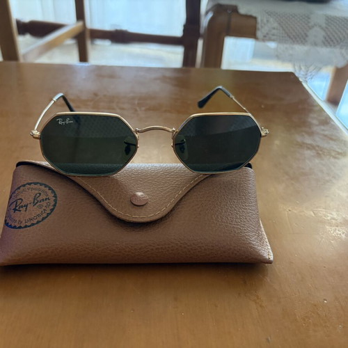 Ray Ban Octagonal Sunglasses, gold