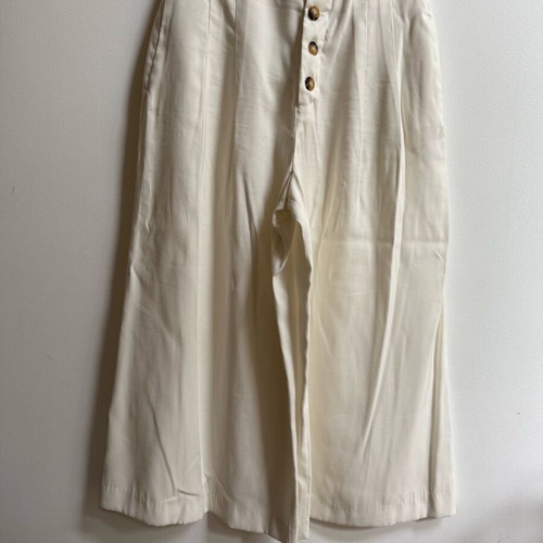 Zara wide high-waisted cream white pants new