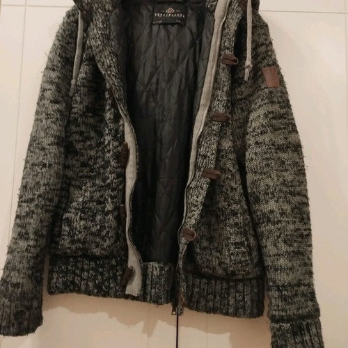 Funky Buddha men's cardigan jacket large like new, black gray