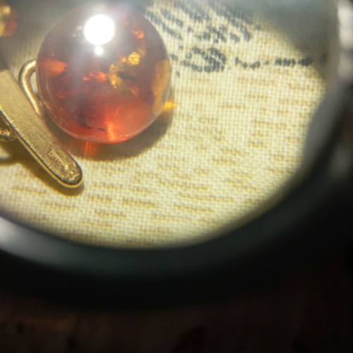 8KR vintage pin used, amber, Russia