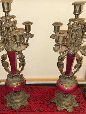 Candlesticks pair used in bronze height 0.50