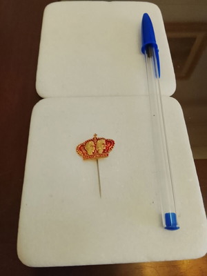 Commemorative lapel pin used, Royal Wedding Constantine II and Anne-Marie Athens 1964