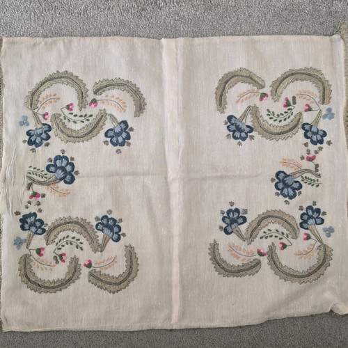 Vintage embroidered pillowcase used with golden details
