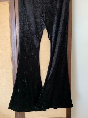 Hippy Flared Pants Elastic Velvet like new, Black