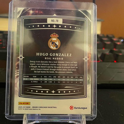 Hugo Gonzalez Origins 2025-26 Opal Panini card like new
