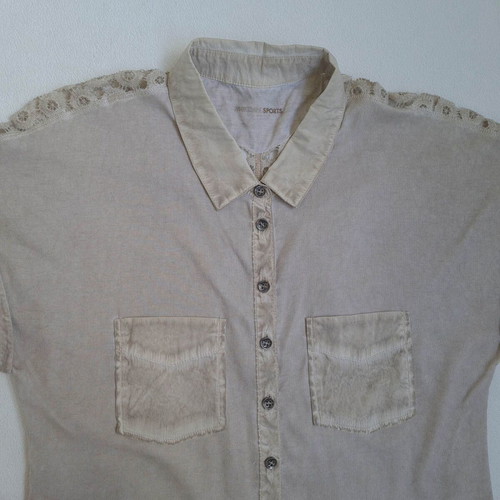 Marc Cain Sports women's shirt size L, like new, beige, lace back