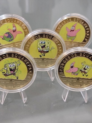 SpongeBob SquarePants Collectible Coins New, Set of 5 in Capsules