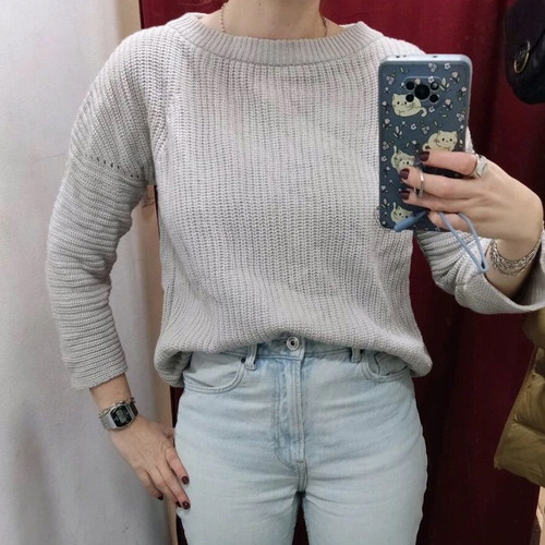 Merino wool and cashmere sweater used, size S, beige