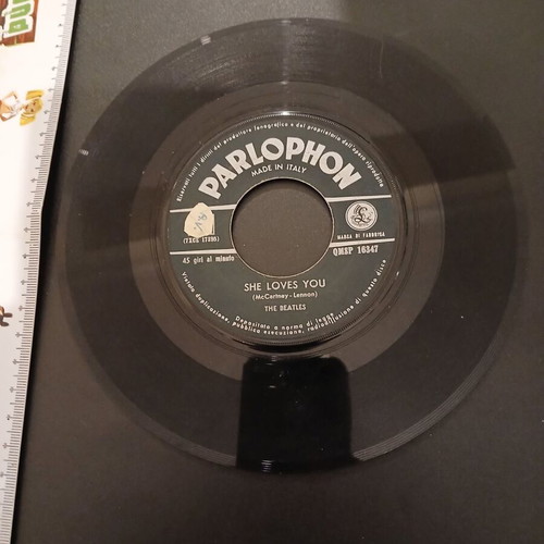 The Beatles 45 RPM record used, blues