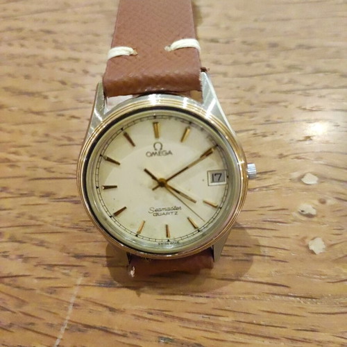 Omega Seamaster quartz cal.1332 wristwatch used, steel and gold case