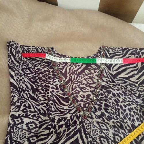 Accessorize Kaftan Tunic Dress zebra print embellished, like new