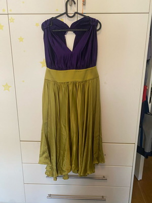 Miro silk dress like new, purple and gold