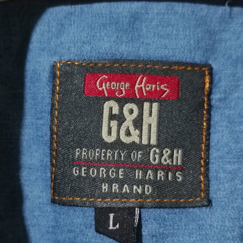 Men's denim shirt, lightweight, blue, sizes L XL