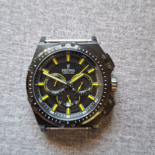 Festina F16971/3 Chrono-Bike wristwatch like new, black and yellow