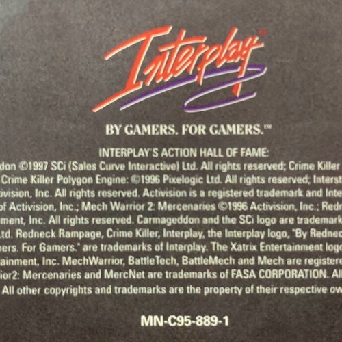 PC Interplays Action Hall of Fame 1997 used