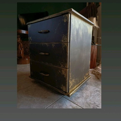 Vintage handmade nightstand like new with three drawers