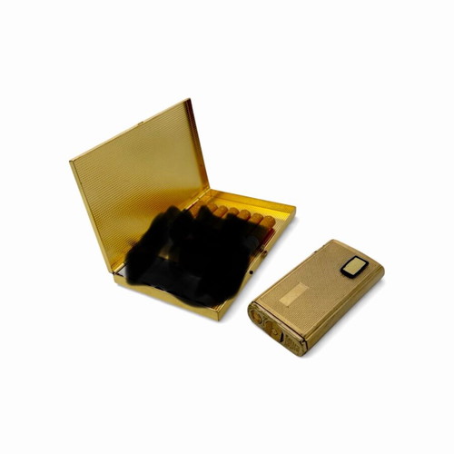 Ronson VARAFLAME electronic gas lighter gold plated like new