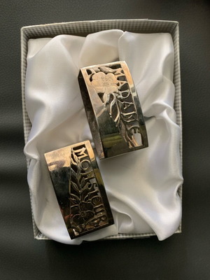 Art Deco vintage French napkin rings pair like new