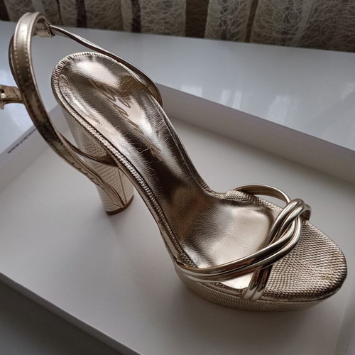 Sante women's sandals like new, gold snake design, heel 13 cm, size 39