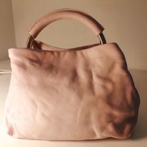 Rollini leather wrist bag new, pink color