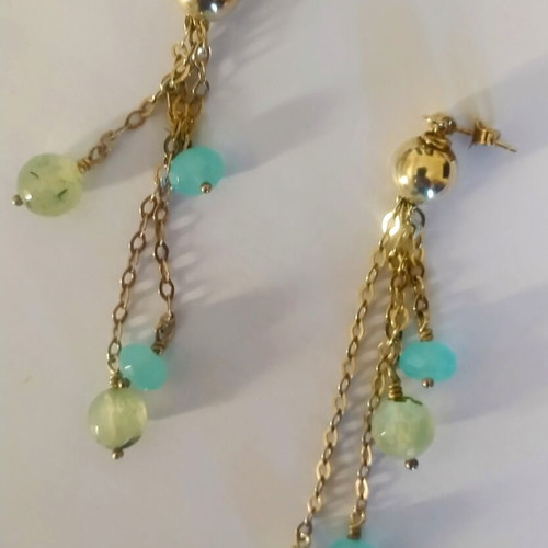 Oxette stud earrings gold-plated 925 silver with semi-precious stones