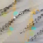  Oxette σκουλαρίκια επιχρυσωμένο ασήμι 925 κ ημιπολύτιμους λίθους