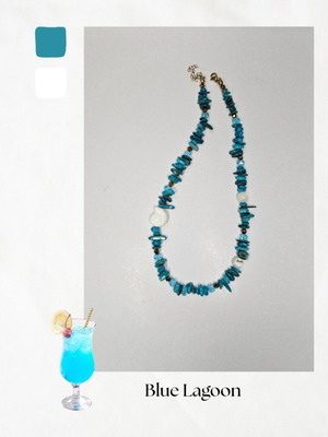 Blue Lagoon handmade necklace with ceramic fish and stainless clasp