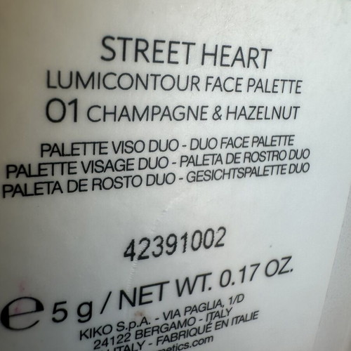 KIKO Lumi Contour Face Palette like new, Street Heart collection