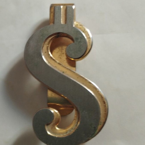 Dollar Sign Money Clip vintage, used, retro collectible 80s-90s