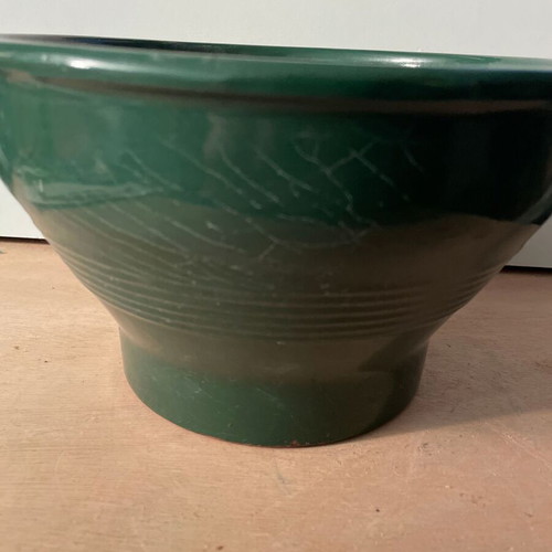 Clay green flowerpot cachepot without hole 22cm diameter X 13 height No3 new