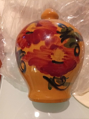 Ceramic piggy bank vase new with hand-painted design