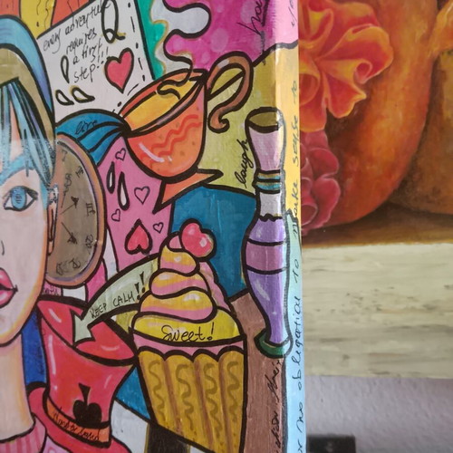 Alice in Wonderland painting new, 18x24 cm, pop art