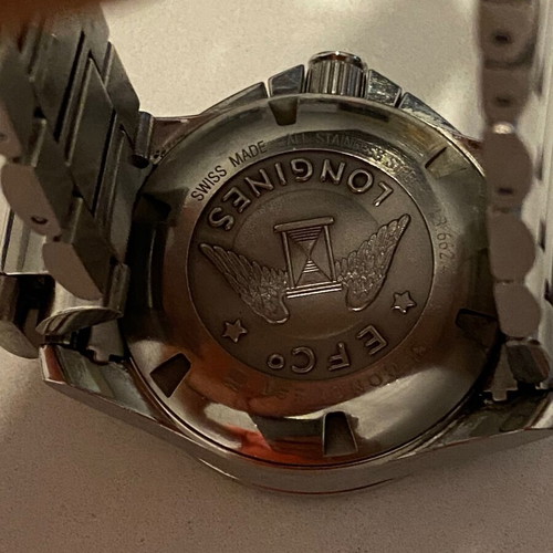 Longines Conquest Automatic Chronograph watch like new, black and silver