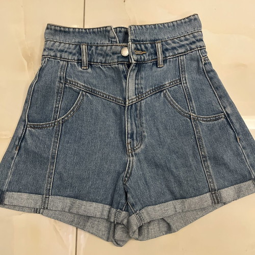 High Rise Denim Shorts Stradivarius size 36 like new, blue