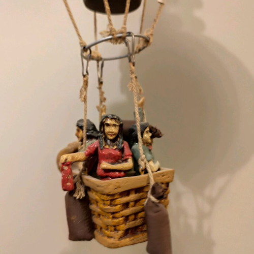 Vintage handmade decorative hot air balloon ceiling piece 1970 like new