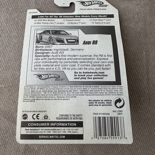 Hot Wheels Audi R8 2008 mainline new