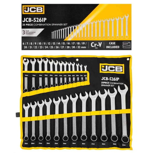 JCB Combination Spanner Set 25 Pieces 6-32 mm New
