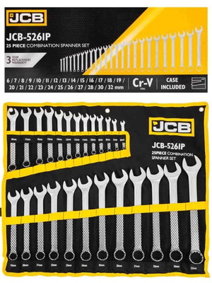 JCB Combination Spanner Set 25 Pieces 6-32 mm New