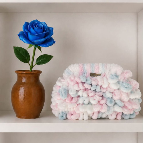 Handmade Puffy Handbag like new, colorful