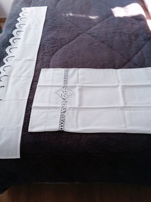 Handmade pillowcase and sewing cloth, like new, antique
