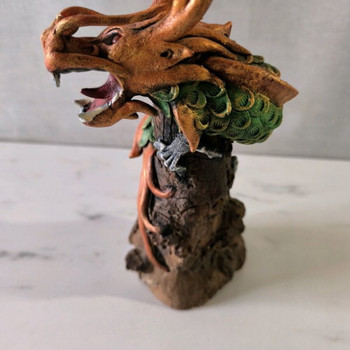 Wooden dragon handmade used with painted details