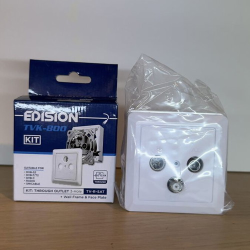 Edision TVK-800 Through Outlet Kit new for TV Radio Satellite