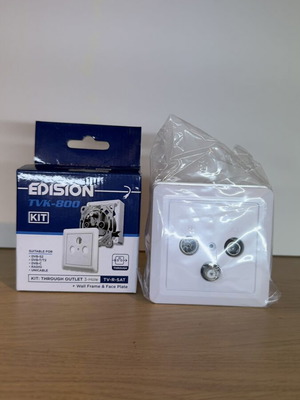 Edision TVK-800 Through Outlet Kit new for TV Radio Satellite