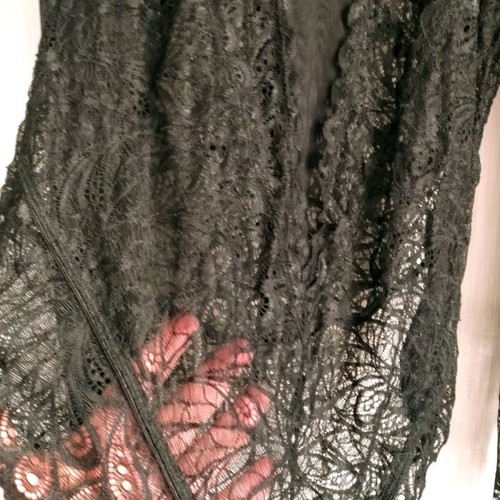 Med black bodysuit with French lace used, size L