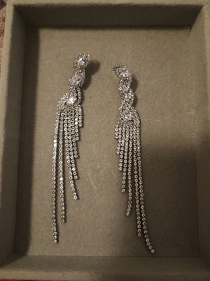 Dangling earrings with rhinestones new, unworn